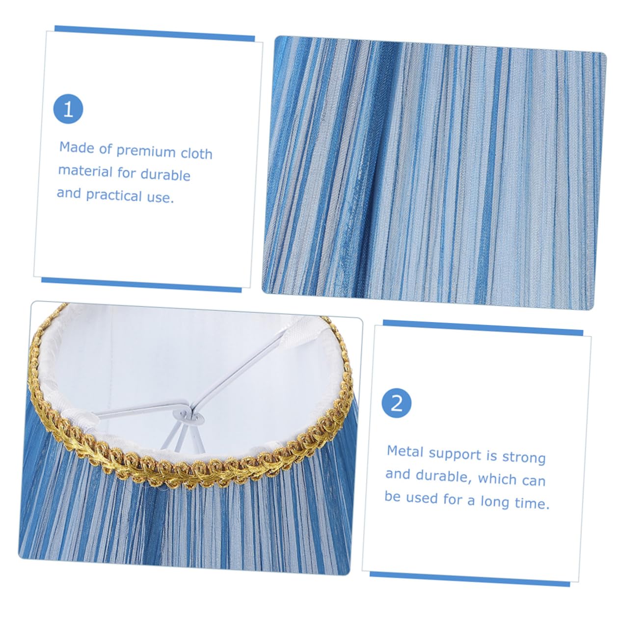 Operitacx Set 6 Pezzi Paralumi Blu Clip-on, Copri Lampada da Tavolo e Lampada da Terra, Stile Semplice Elegante, Adatti per Applique e Lampade Domestiche