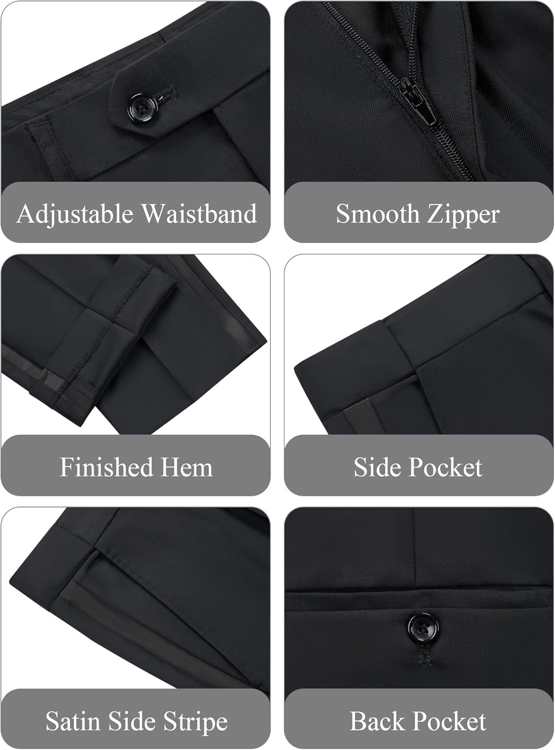 WEEN CHARM Men's 2 Piece Suit Two Button Blazer Jacket Pants Set Slim Fit Formal Wedding Business Suit Elegant Tuxedo Suit