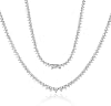 Gemsme 18K WhiteYellow Gold Plated Cubic Zirconia Classic Tennis Necklace for Women, White Gold Plated, Brass