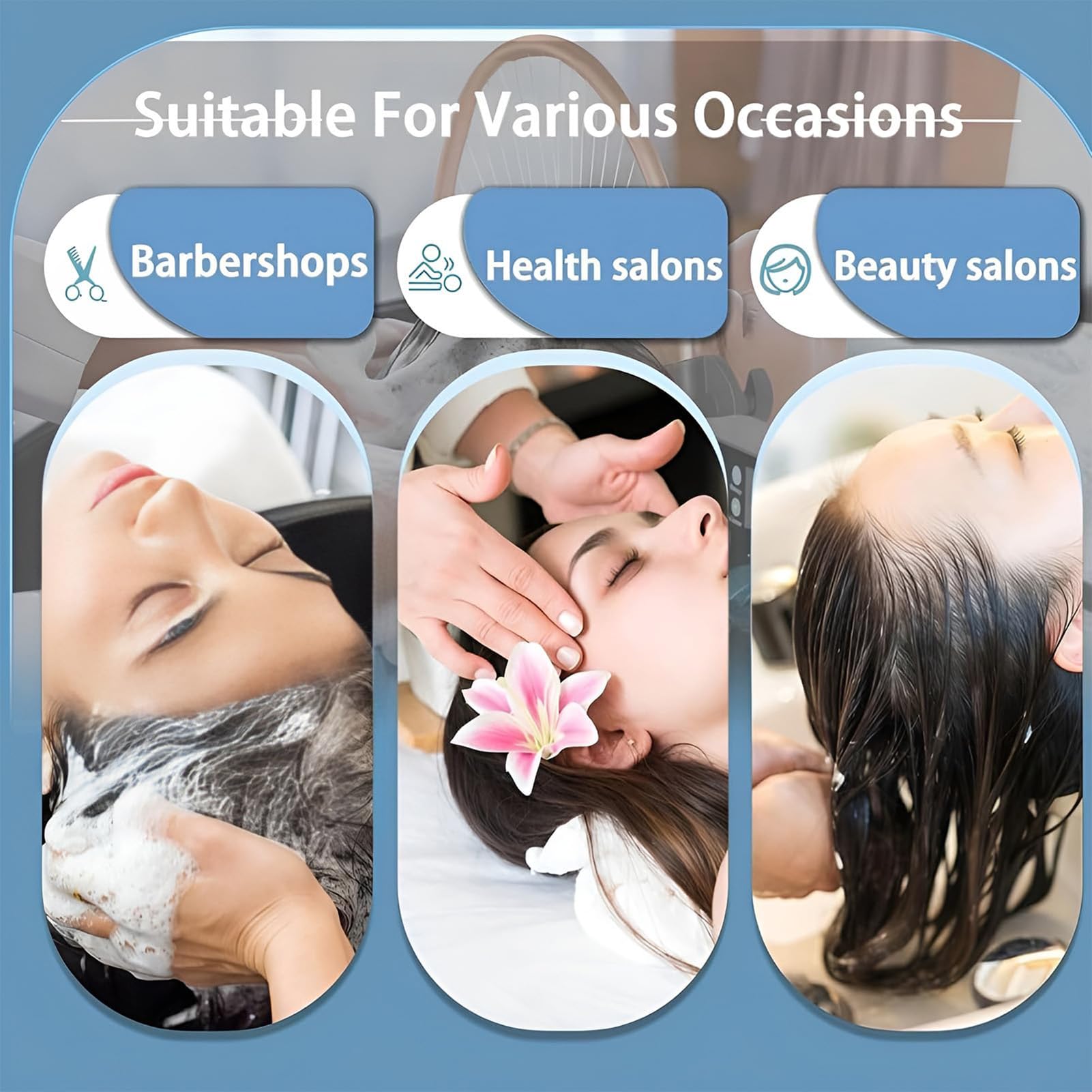 Head Spa Equipment with Curved Waterfall Shower Head, Professional Hair Washing and Massage Accessories for Beauty Studio and Spa