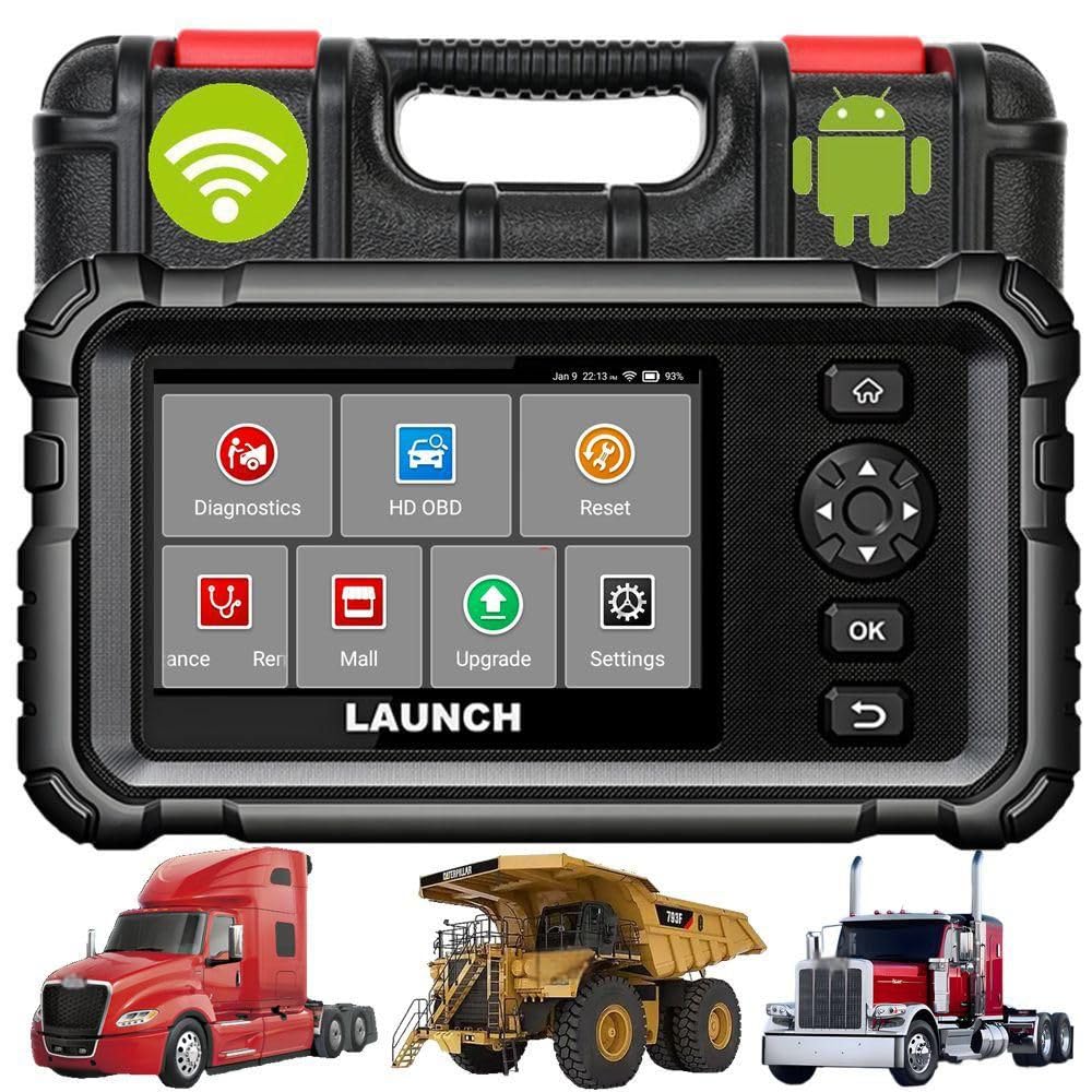 LAUNCH CRP129 HD Heavy Duty Truck Diagnostic Scanner Creader Elite, Oil Reset. DPF Regen. Injector Coding, Full System Code Reader John Deere Machinery Diesel Vehicle Vessel Scan Tool