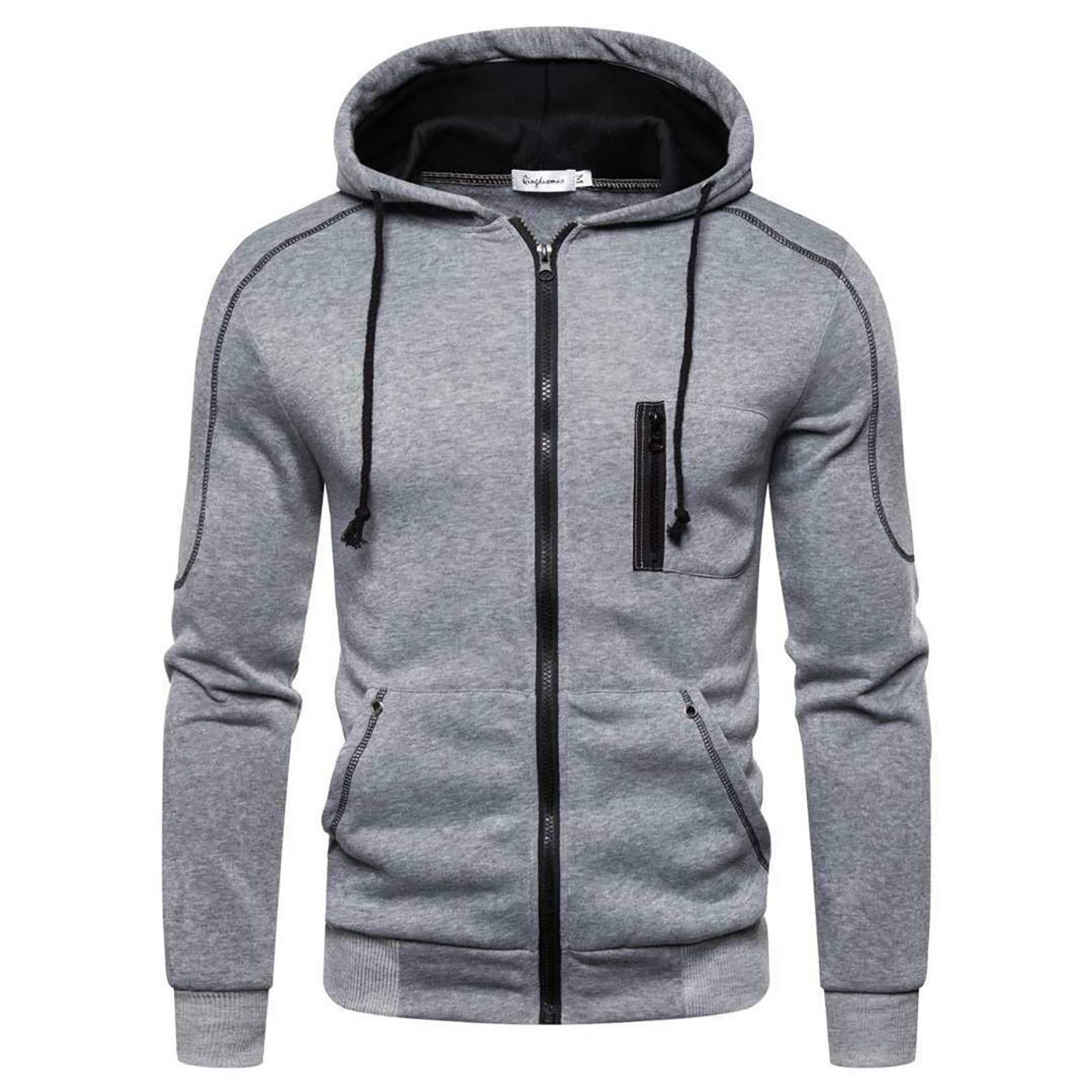 Męskie bluzy z kapturem z długim rękawem bluza polarowa z kapturem dla mężczyzn odzież robocza z kieszeniami