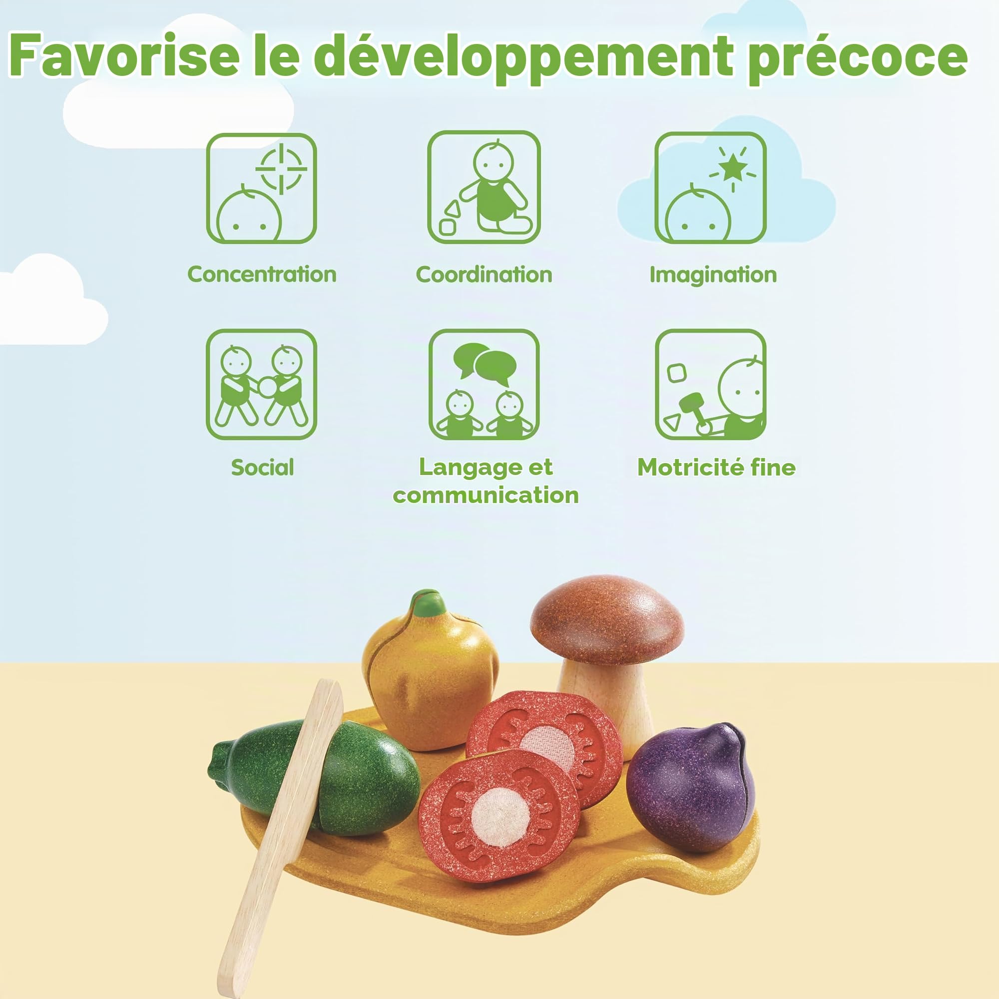 Plantoys - Pt3601 - Jeu D'imitation - Cuisine - Assortiment De Légumes, Bois