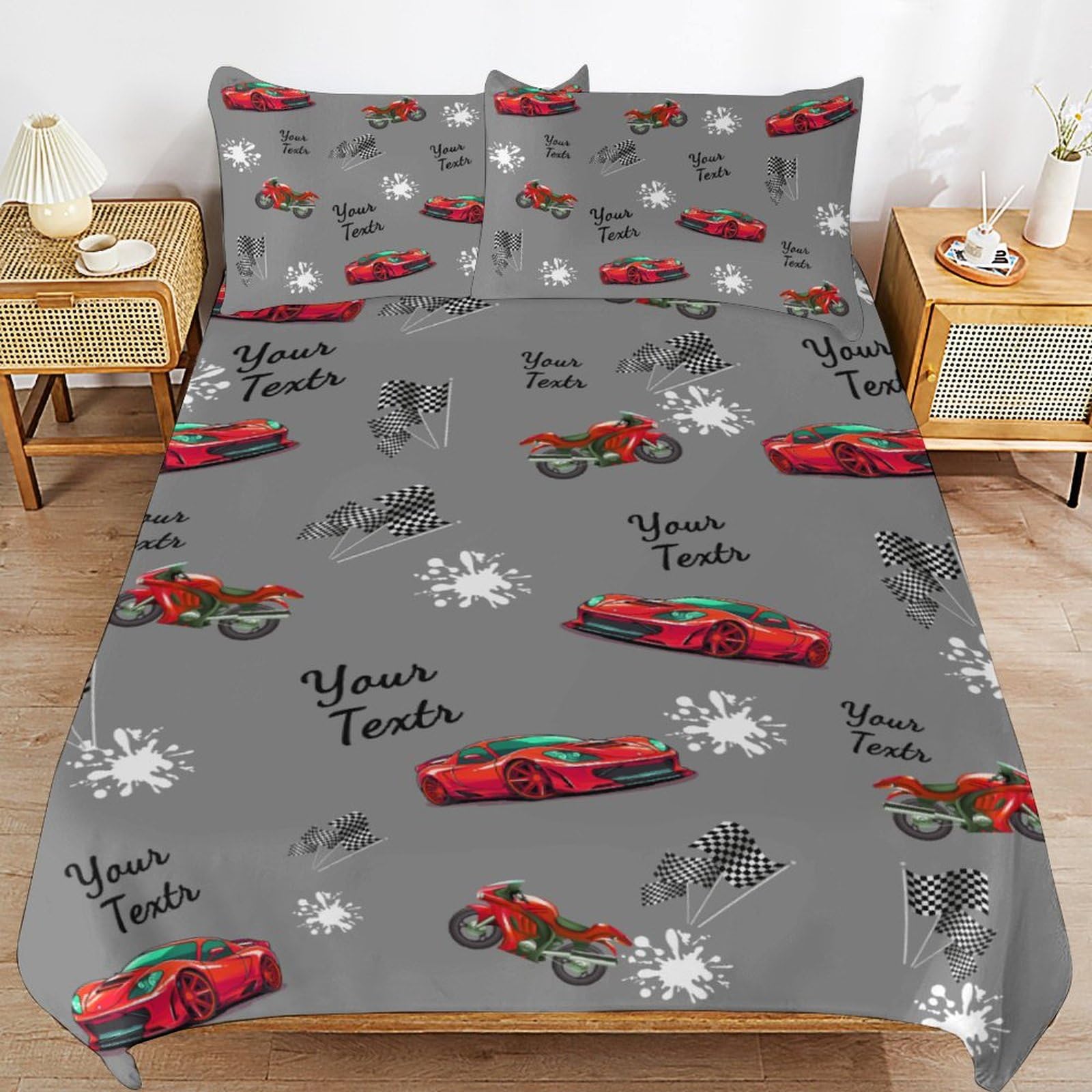Parure de lit personnalisable contre la décoration terne avec housse de couette photo