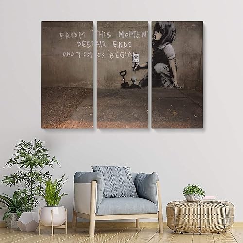 Miniatura 91 de Banksy Graffiti Street Art Colecciones de lienzos de arte callejero. Listo para colgar. Fabricado en Estados Unidos #4#5