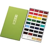 Kuretake GANSAI TAMBI Watercolor Paint Set 36 Colors, Professional-quality art supplies for artists adult painting sketching, Non-Toxic, Made in Japan