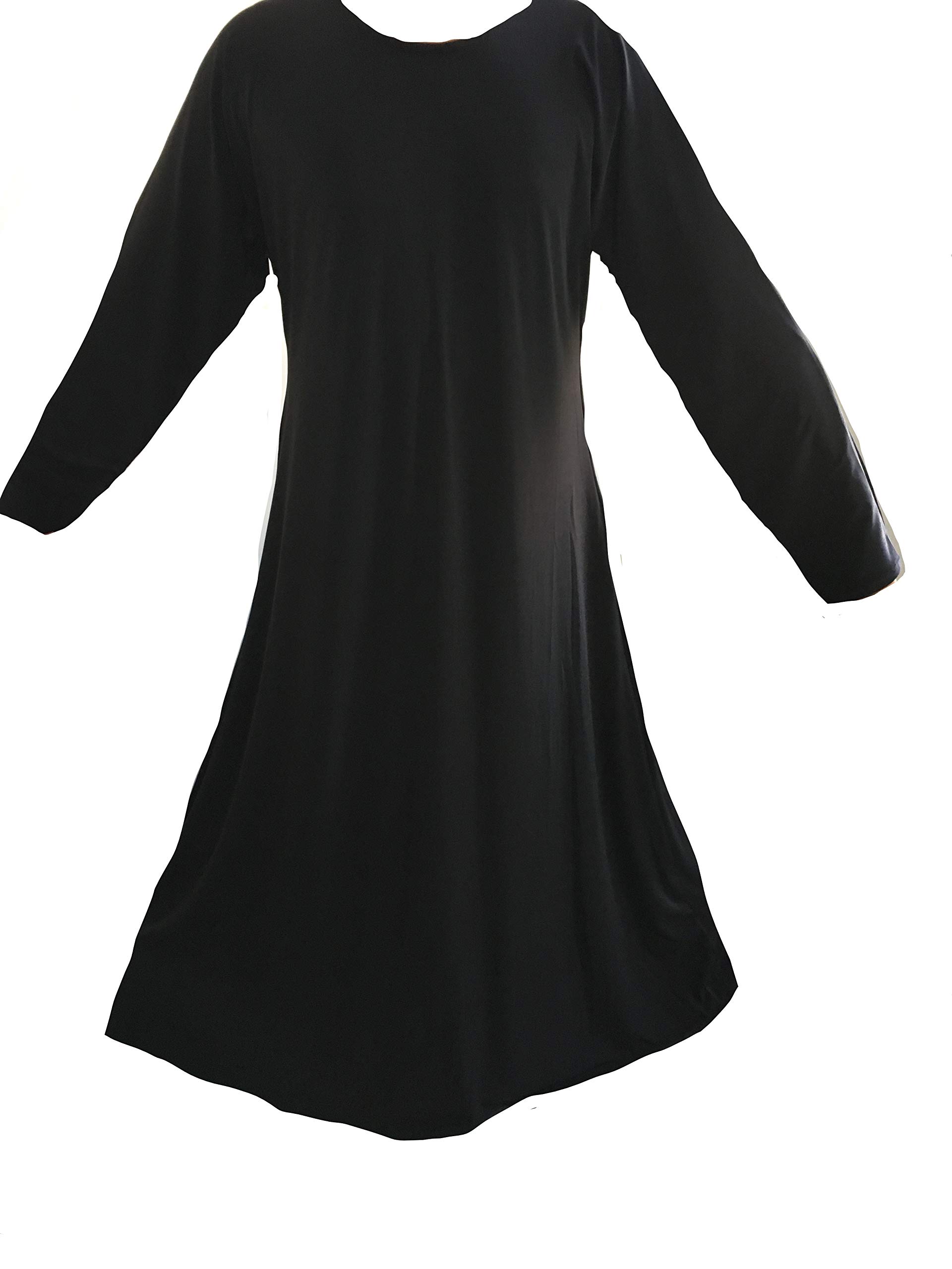 SHI BoutiqueGirls/Childrens Plain Flair Abaya,Jilbab,Maxi,Kaftan,Black Sizes 34-50