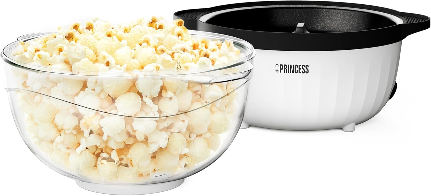 Princess Popcorn Machine next to a separate bowl of popcorn