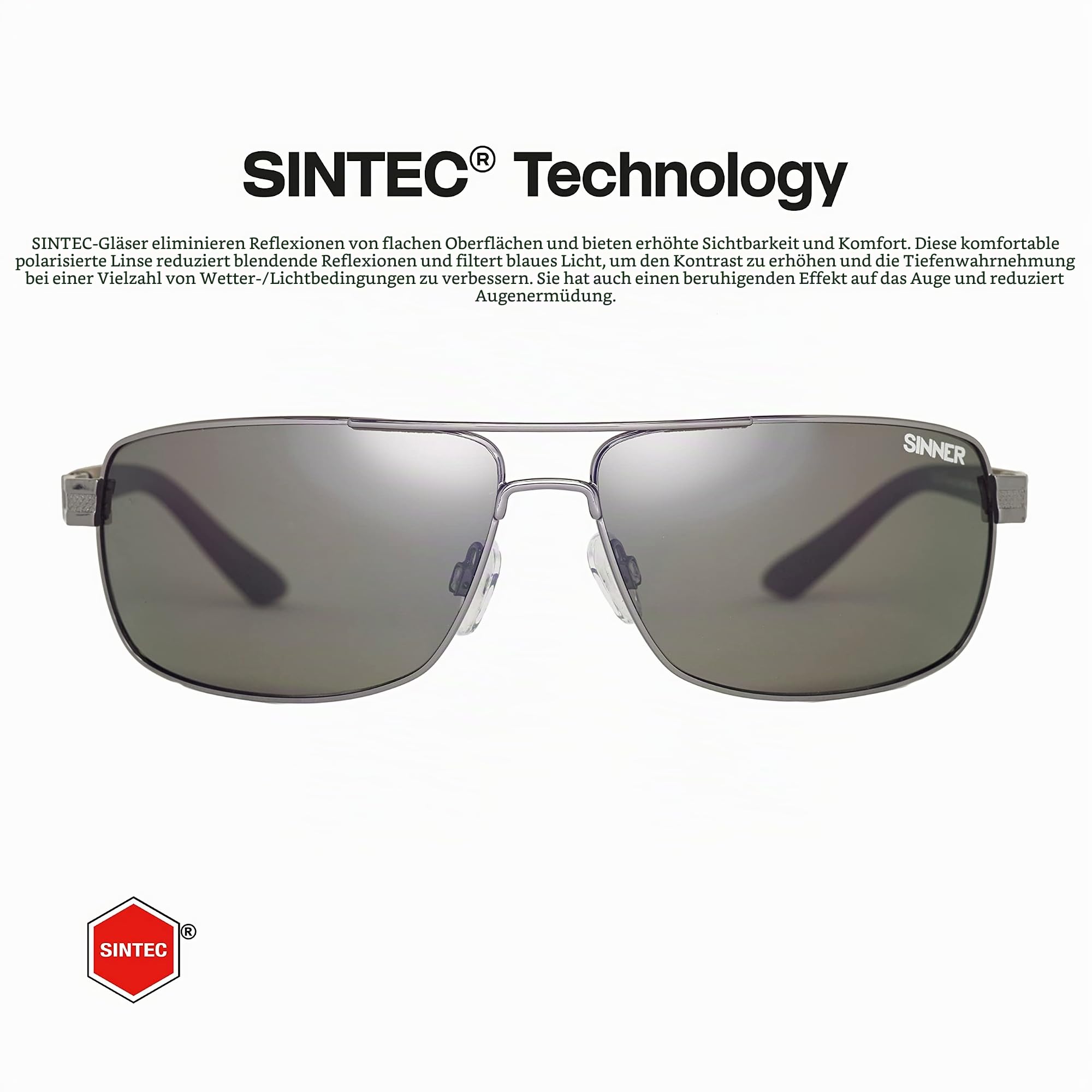 SINNER Durness Sonnenbrille - Herren und Damen - Polarisiert - Dezentrierte Polycarbonat-Linsen - 100% UV400 Schutz - Langlebiges Material - Perfekte Passform