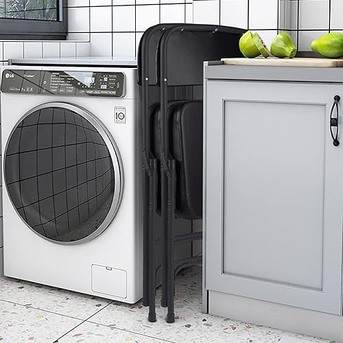 Miniatura 2 de BOOSDEN Silla plegable acolchada, silla plegable con cojín grueso, silla plegable de metal resistente para exteriores e interiores, comedor y