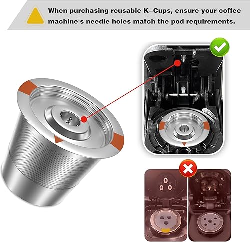 Miniatura 3 de Cápsulas de café reutilizables K Cups para Keurig filtro de café K Cups recargables de acero inoxidable completo compatible con cafeteras 1.0 y 2.0