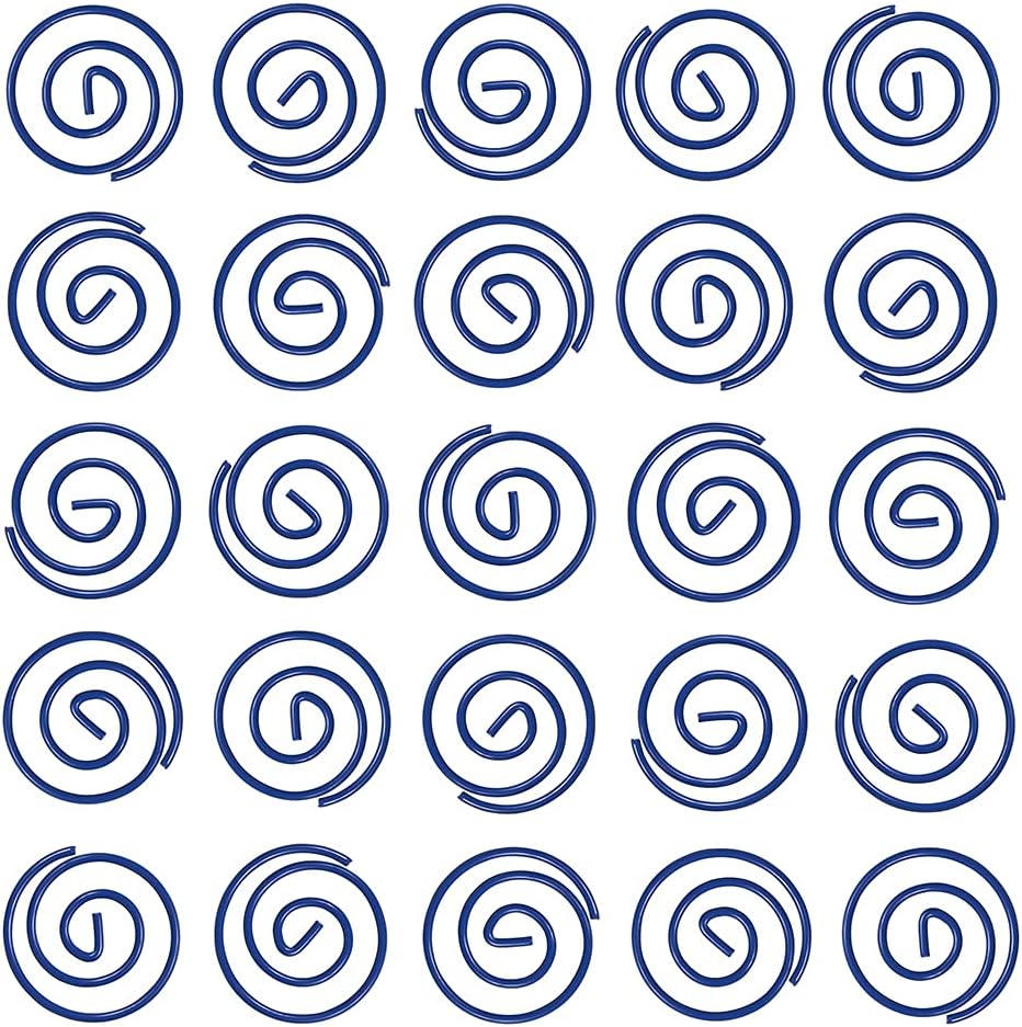 JAM PAPER Circular Paper Clips - Round Paperclips - Dark Blue - 50/Pack