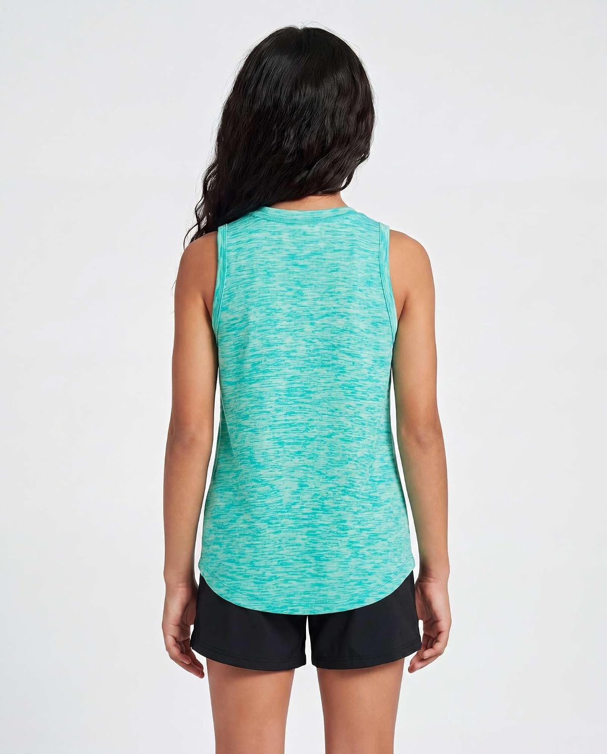 Real Essentials 4 Pack: Girls' Dry-Fit Active Tank Top - Gym Running Workout Athletic Shirt for Kids Teens Youth