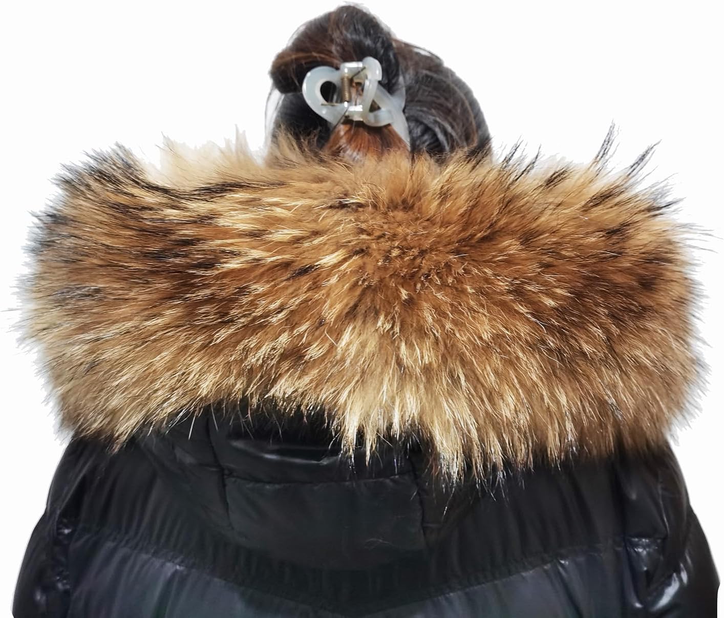 Real Fur Collar Women Neck Warmer Fur Scarf Farm Raised Raccoon Fur Collars Neck Wraps Hood Unisex Collars long75CM width18CM
