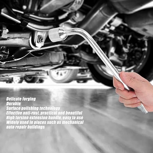 Miniatura 3 de Llave de llanta para gato, tipo L, hexagonal de 0.827 in, llave de enchufe de extremo ranurado extendida para automóvil, camión, herramienta de