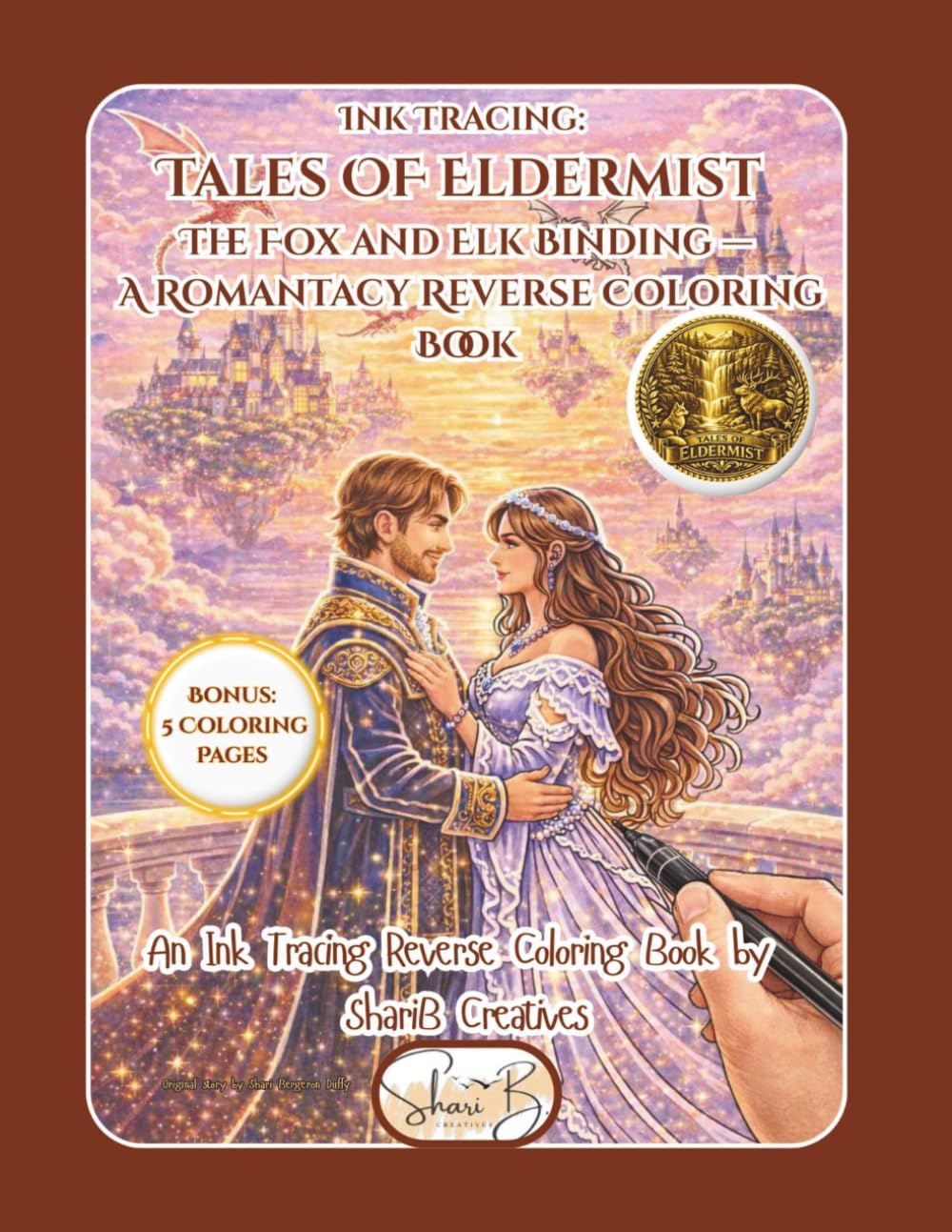 Ink Tracing: Tales From Eldermist: Book One - The Fox and Elk Binding: A Romantacy Reverse Coloring Book      Paperback – Large Print, March 14, 2026