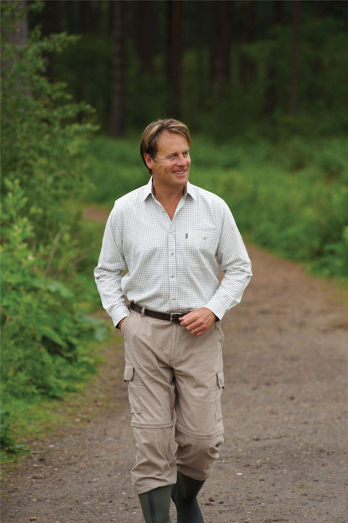 Walker and Hawkes Camicia da uomo, 100% cotone, a maniche lunghe, a quadretti, stile country