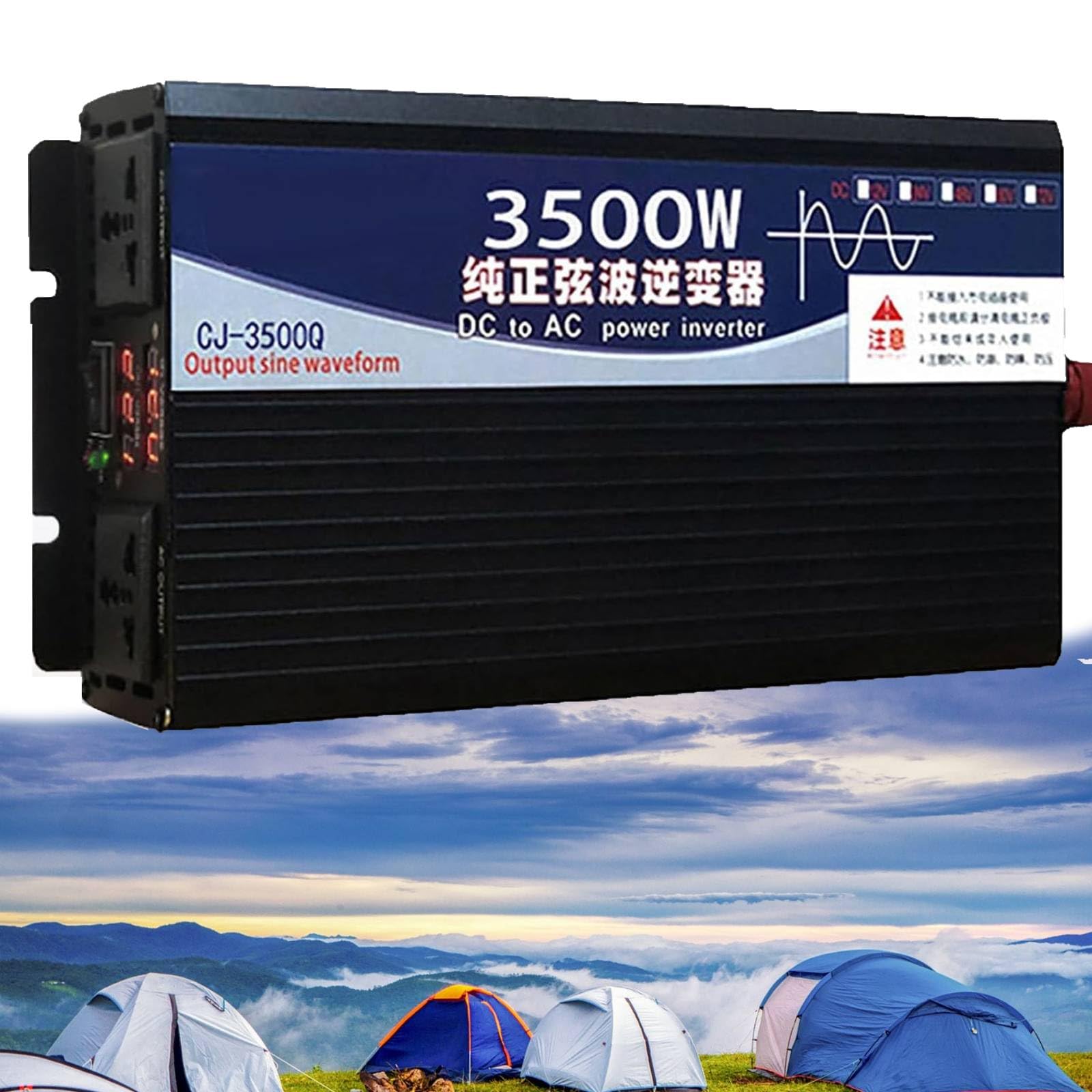 Przetwornica napięcia przetwornica z gniazdem do urządzenia samochodowego 3500 W 4000 W 5000 W falownik 12 V/24 V/48 V/60 V/72 V na 110 V konwerter napięcia (3500 W, 60 V)