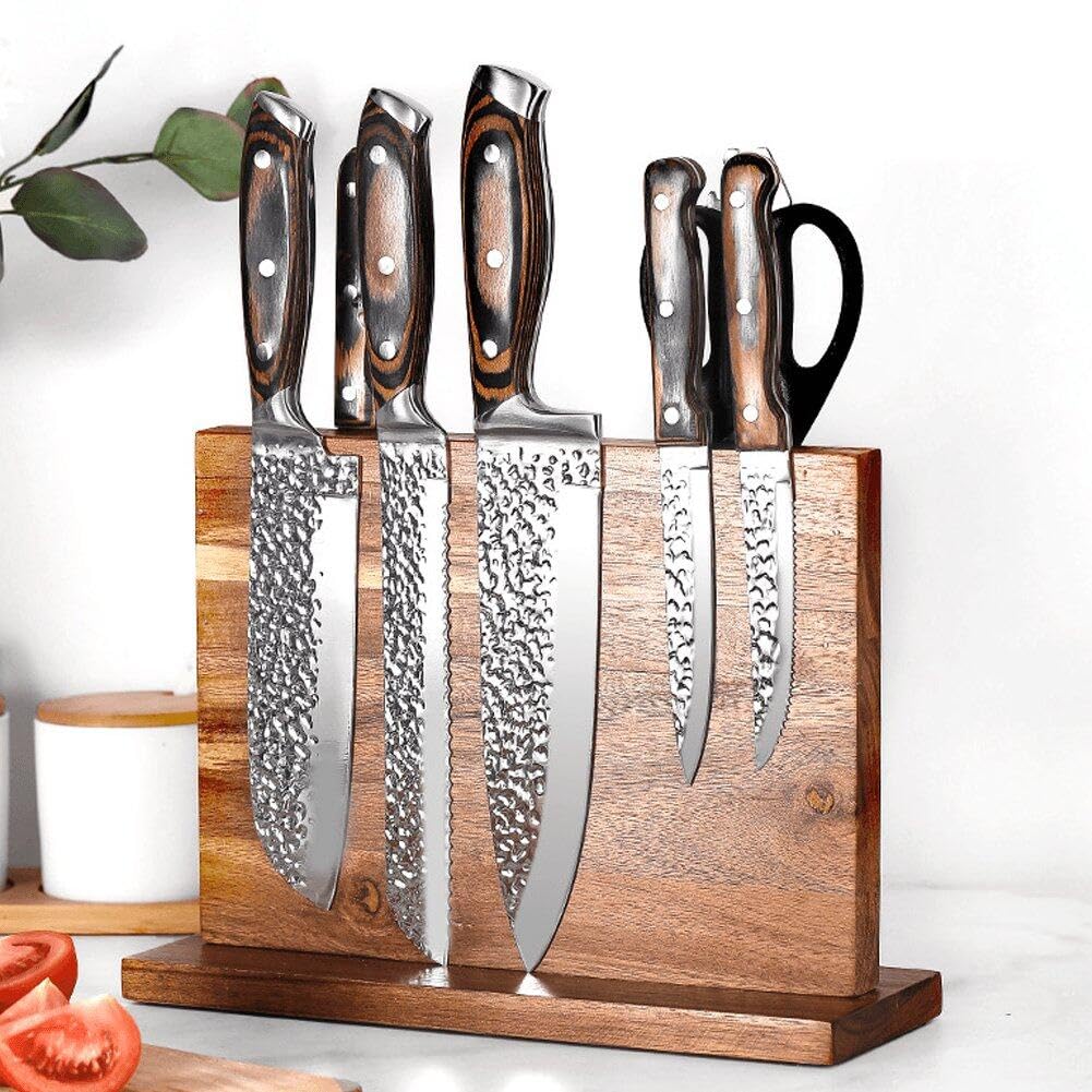 Suministros De Cuchillo De Madera Suministros De Cocina Ratdonómetro De Almacenamiento De Herramientas De Cuchillo Magnético Soporte De Cuchillo De Doble