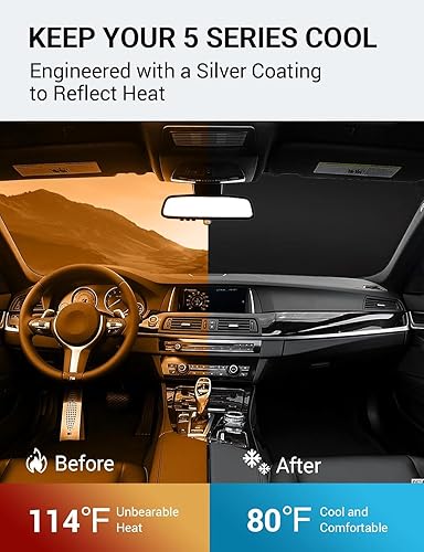 Vista 794 de Proadsy Parasol para parabrisas para BMW X1 F48 2016-2022 de 4 capas plegable, protector de parasol frontal que bloquea los rayos UV y mantiene