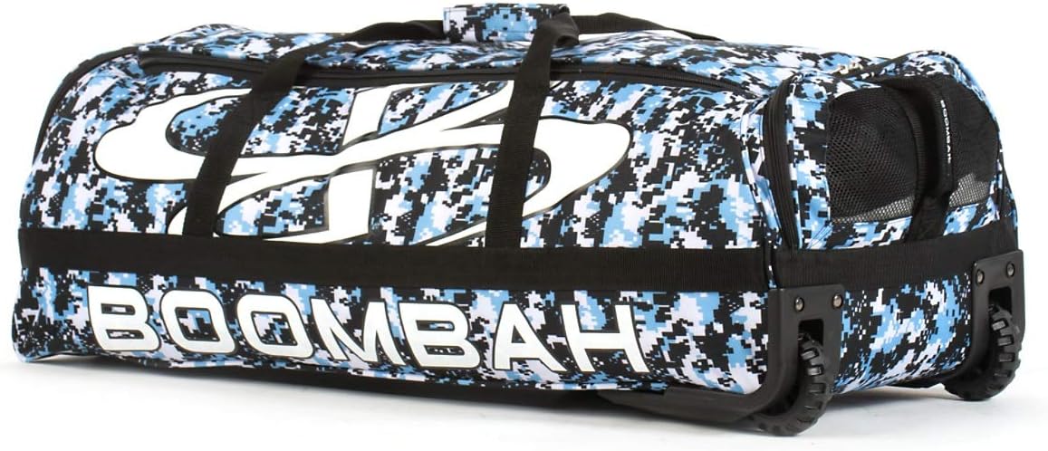 Boombah Brute Camo Rolling Baseball/Softball Bat Bag - 35" x 15" x 12-1/2" - Multiple Color Options - Holds 4 Bats and Room for Gear - Wheeled Bag