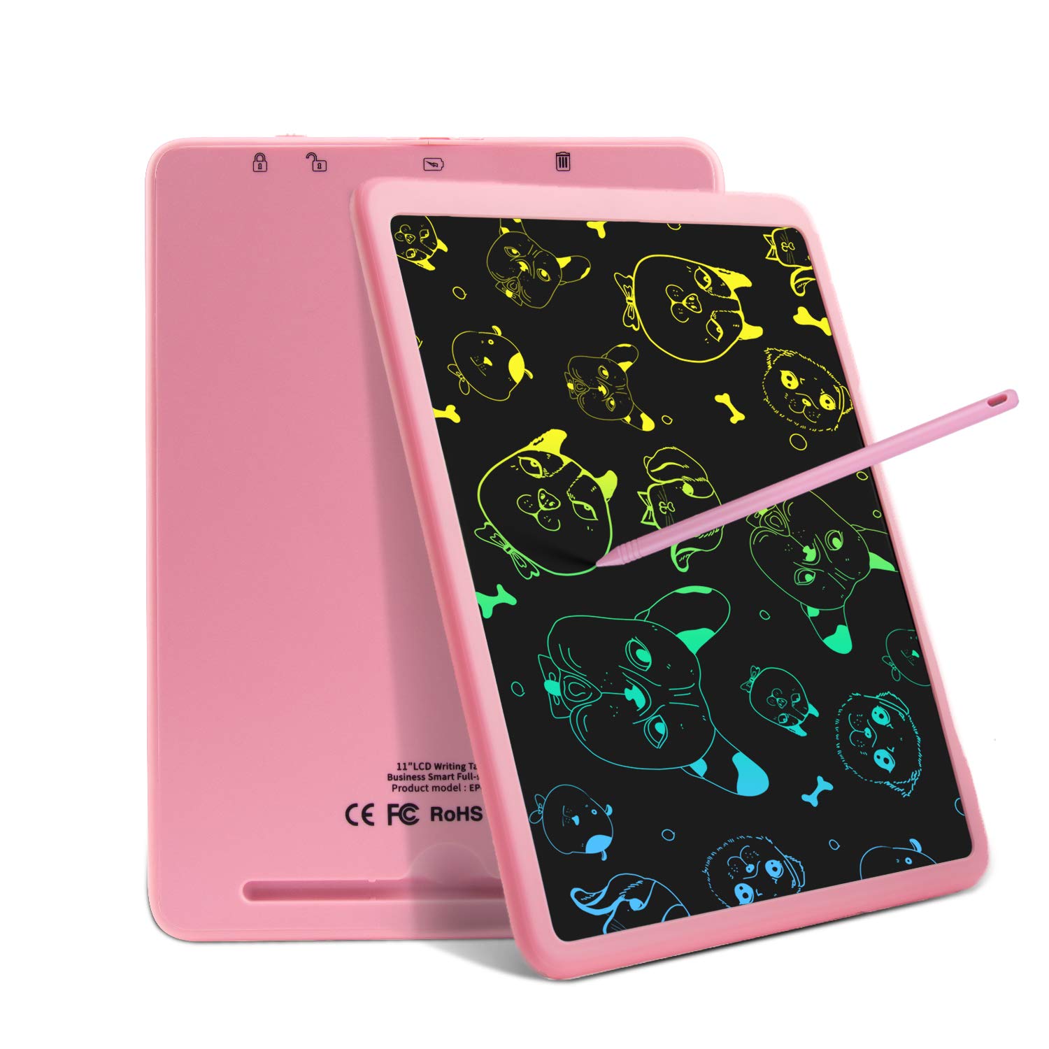 BUODREPE LCD Writing Tablet，10 Inches Colorful Toddler Doodle Board Drawing Pads，Erasable and Reusable Electronic Drawing Tablet，Educational Toys Gifts for 3 4 5 6 7 Years Old Girls and Boys (Pink)