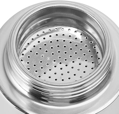 Miniatura 7 de Yosoo Olla doble de 2 tazas de 3.4 fl oz, cafetera de café moca de acero inoxidable, cafetera italiana de conducto, vierte el café de una manera