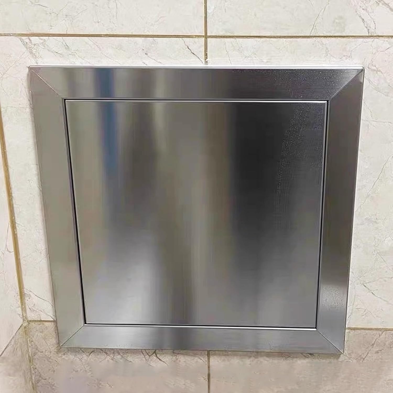 Plumbing Access Panel Stainless Steel, Touch Latch Concealed Wiring Wall Hole Cover Plate, Customizable Access Door for Bathroom Kitchen Outdoor BBQ Island(650x850mm/26x33in)