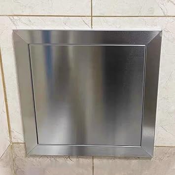 Plumbing Access Panel Stainless Steel, Touch Latch Concealed Wiring Wall Hole Cover Plate, Customizable Access Door for Bathroom Kitchen Outdoor BBQ Island300x350mm/12x14in