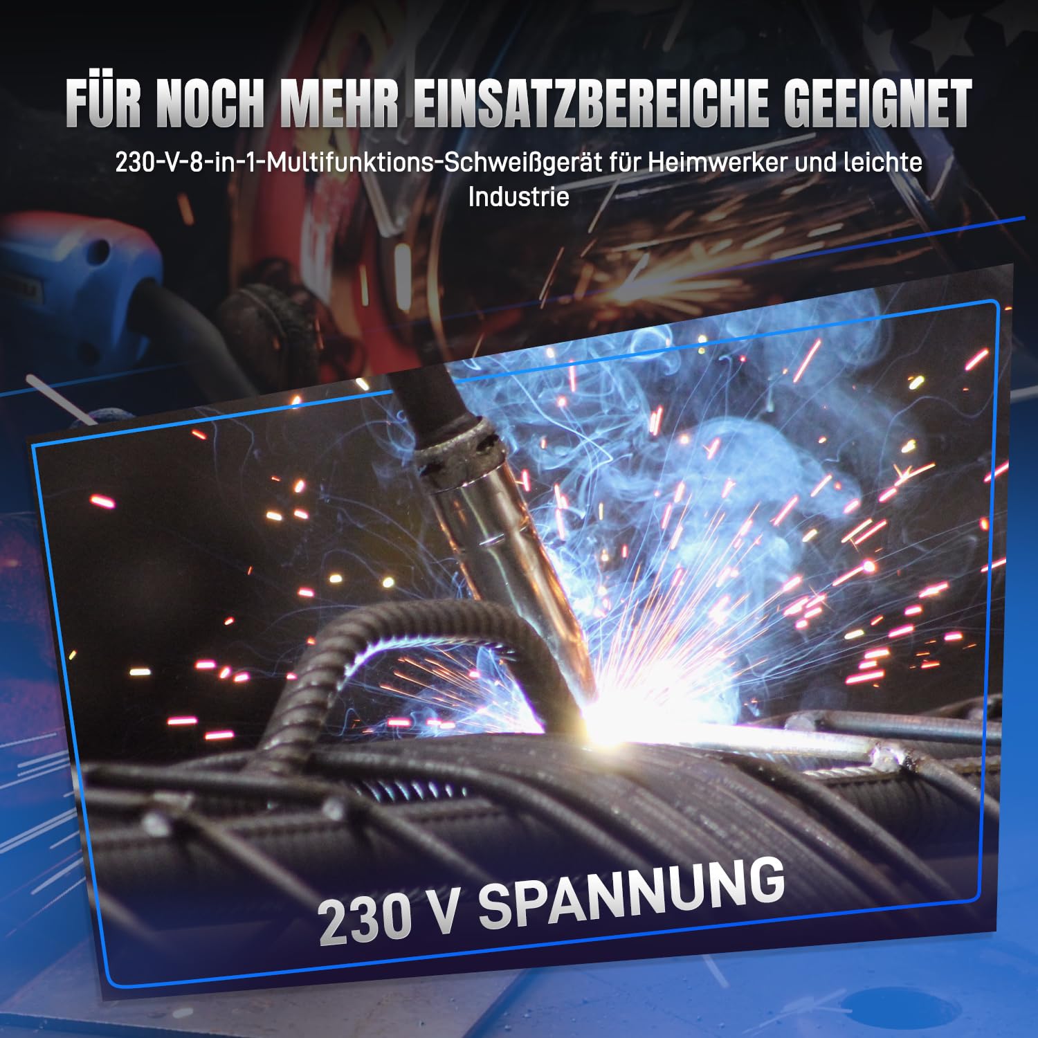 ANDELI MIG-205DP 8-in-1 Multiprozess-Schweißgerät 230V – 205A Puls-MIG/Gas-MIG/WIG HF/Plasmaschneider/Fülldraht/Cold/Clean/E-Hand, IGBT, für Alu/Stahl/Edelstahl, Neuestes Modell 2026