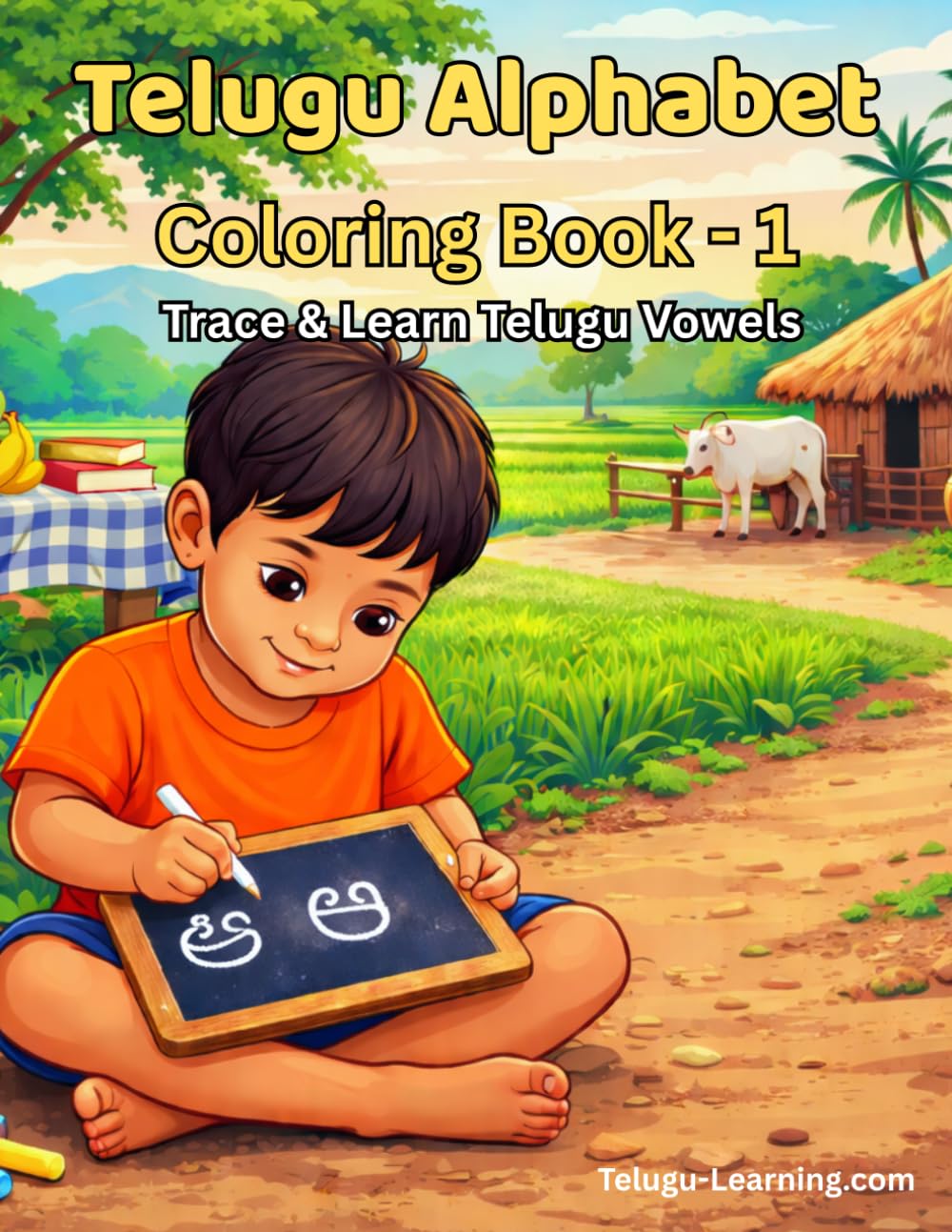 Telugu Alphabet Coloring Book: Learn & Trace Telugu Vowels