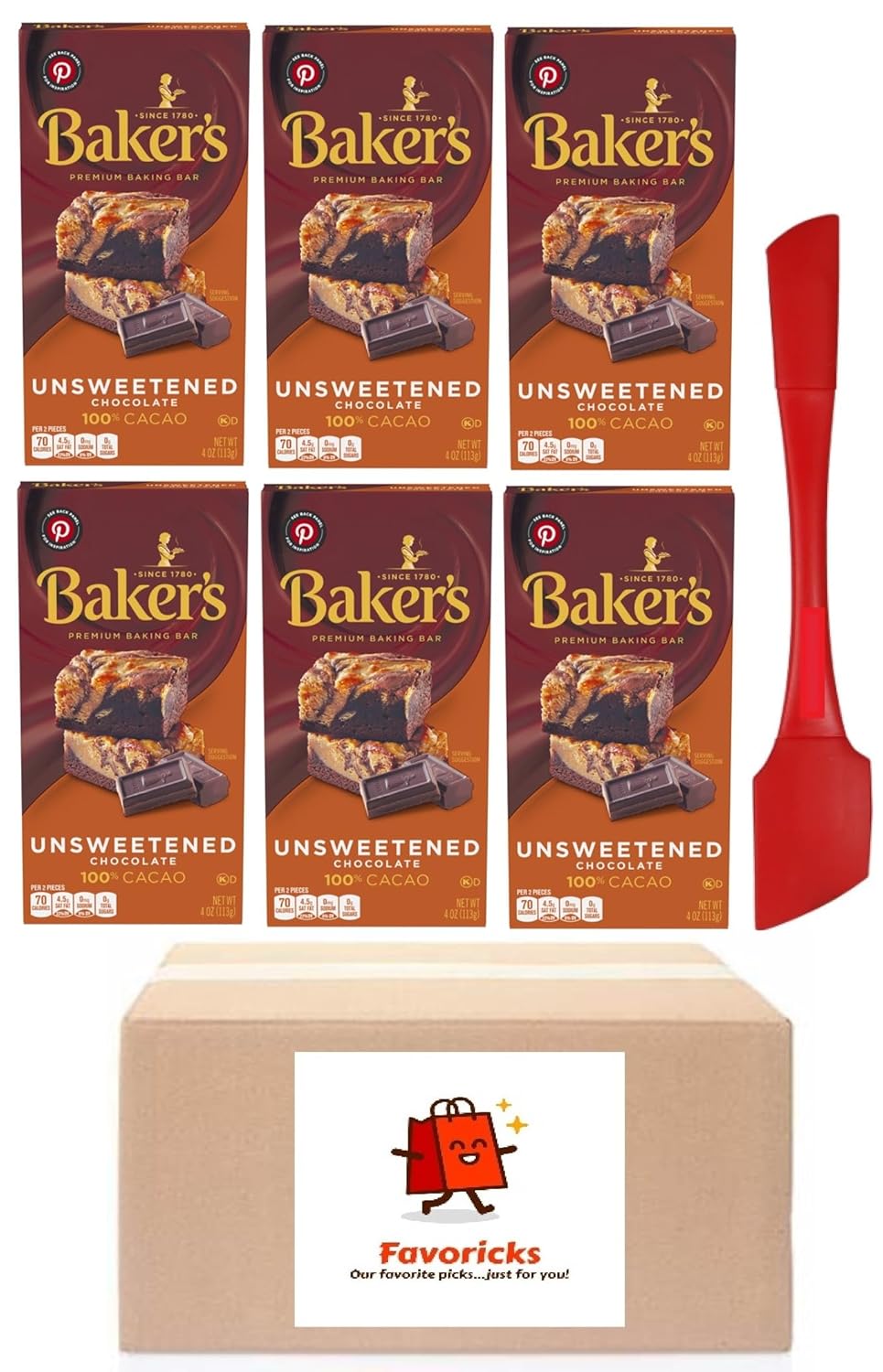 Baker's Premium Unsweetened Chocolate Baking Bar with 100