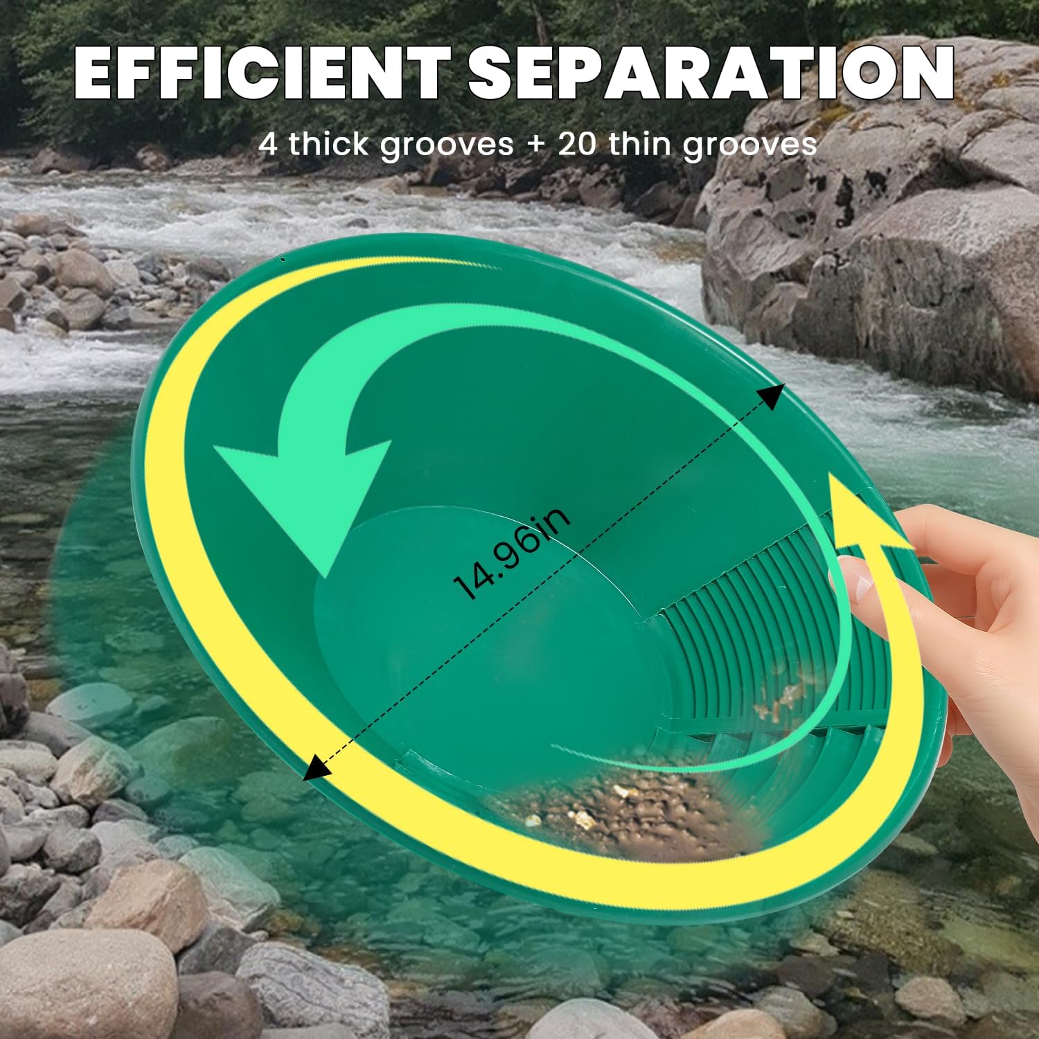 NEWTRY Gold Panning Kit with 50" Folding Sluice Box 27pcs Complete Gold Mining Kit, Gold Pan & Accessories Portable Aluminum Alloy Mining Equipment for Beginner Prospectors