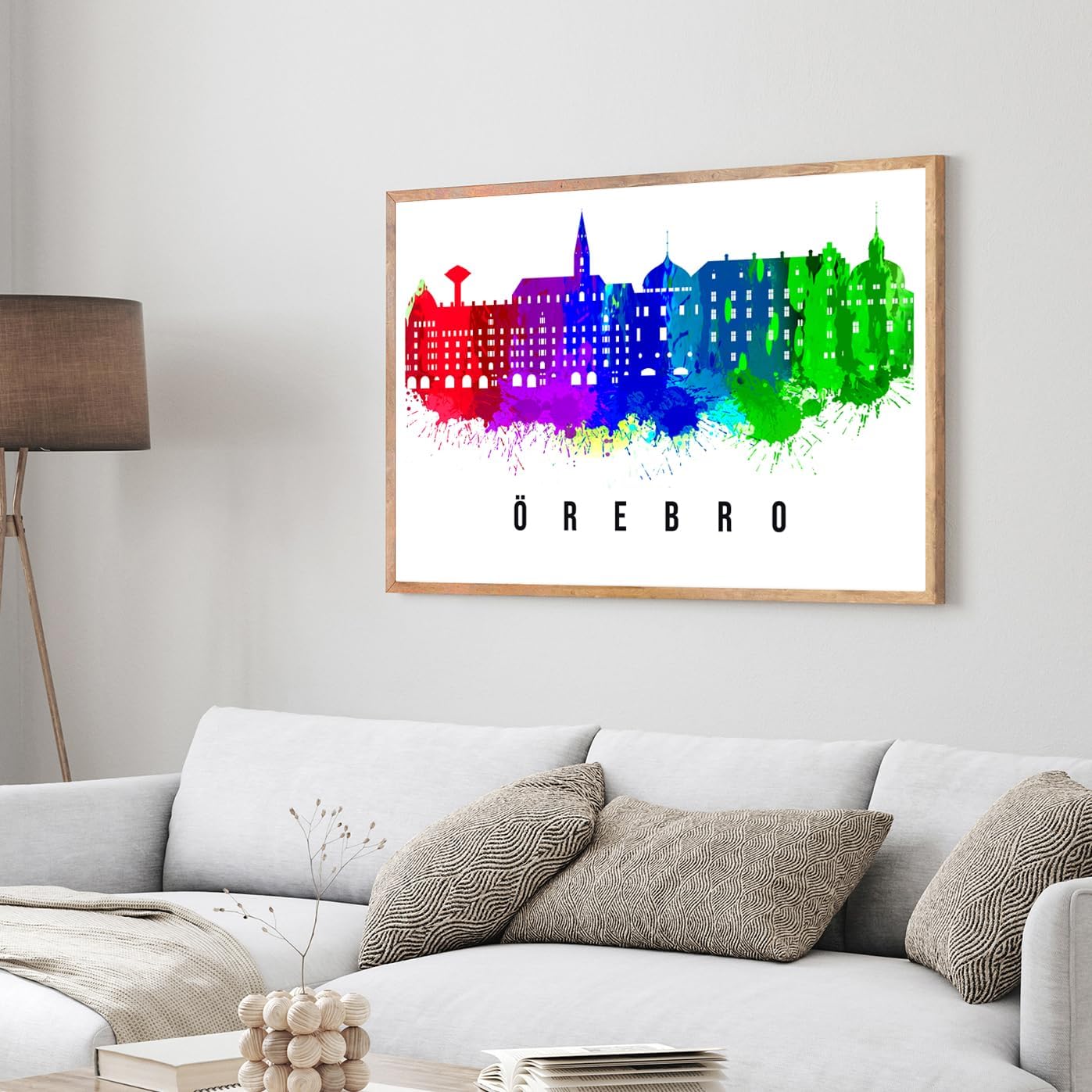 Pera Print Sweden Poster, Sweden-Orebro Poster, Sweden Illustration Skyline City Poster, Modern Skyline Poster, Cityscape and Landmark Print, Home-Office Wall Art Decoration