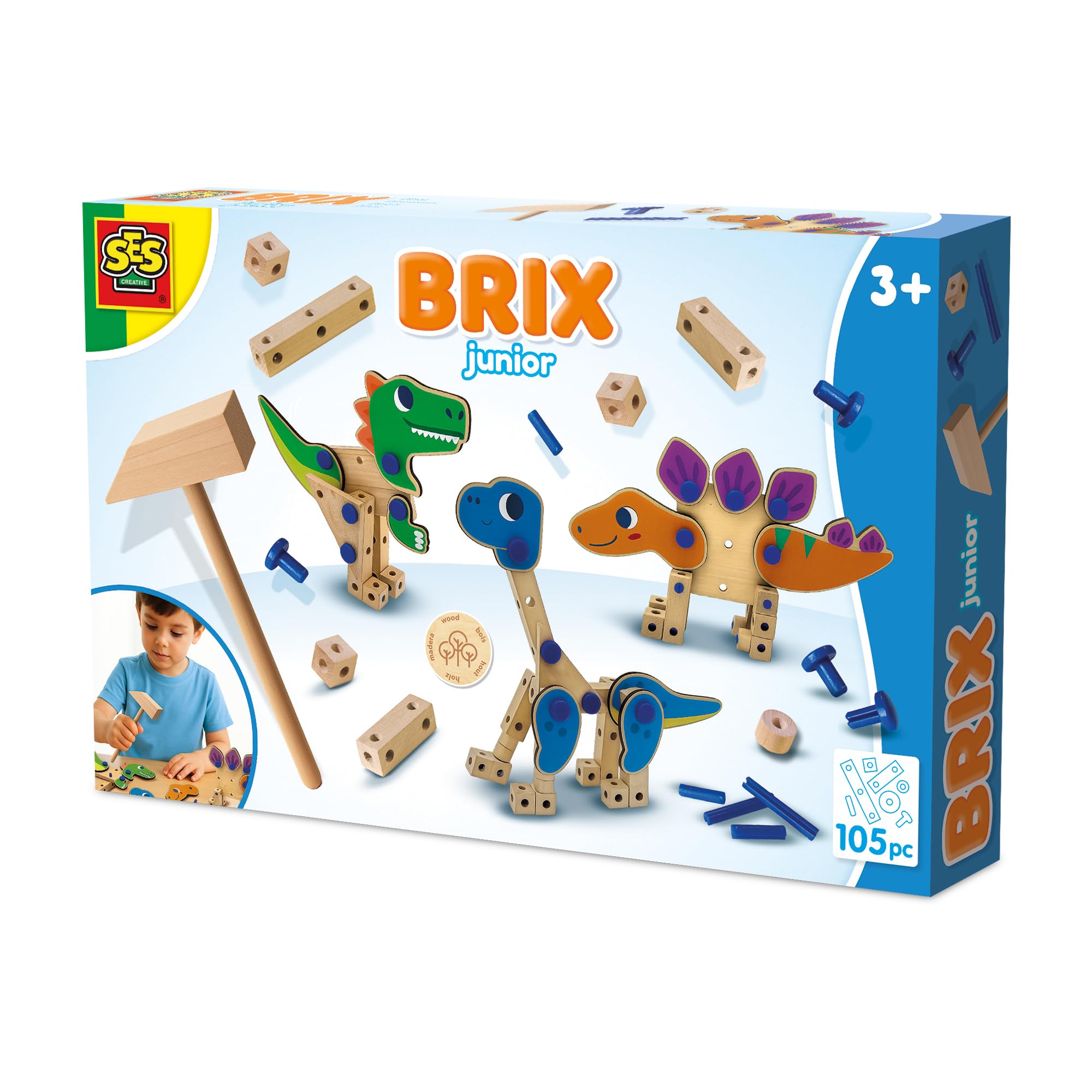 SES Creative - Brix Junior Dinosaurs Construction Set - 46 Piece