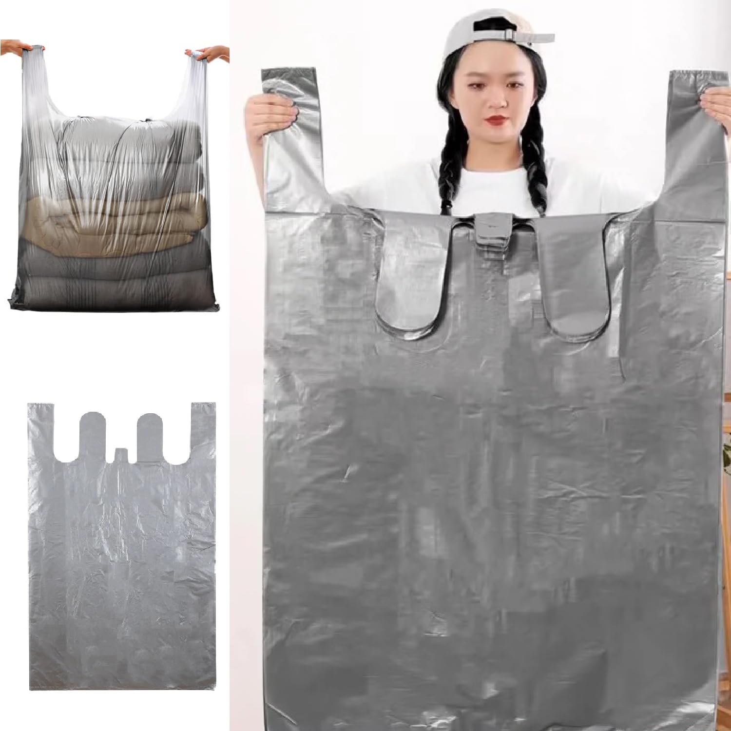 clines10 PCS Extra-large Capacity Disposable Packing Bag, Disposable Large Thick Quilt Storage Bag, Disposable Vest Plastic Storage Bags for Moving Collection Carrying Luggage (10 PCS, 55 * 80cm)