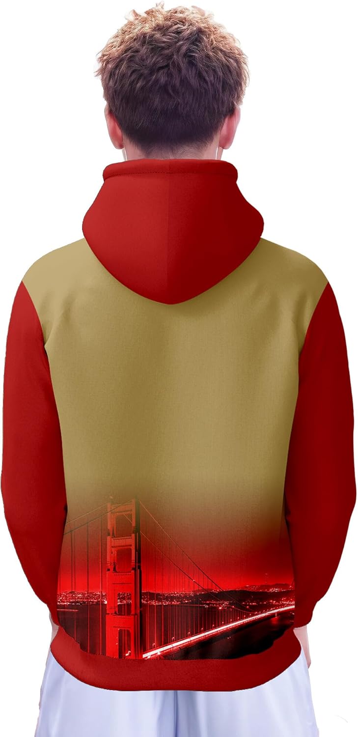 Men's Hoodie City Night View Football Fans Gifts for Men, Pullover Hooded Sweatshirt Sport Top, Products Ships Next Day - Image 4