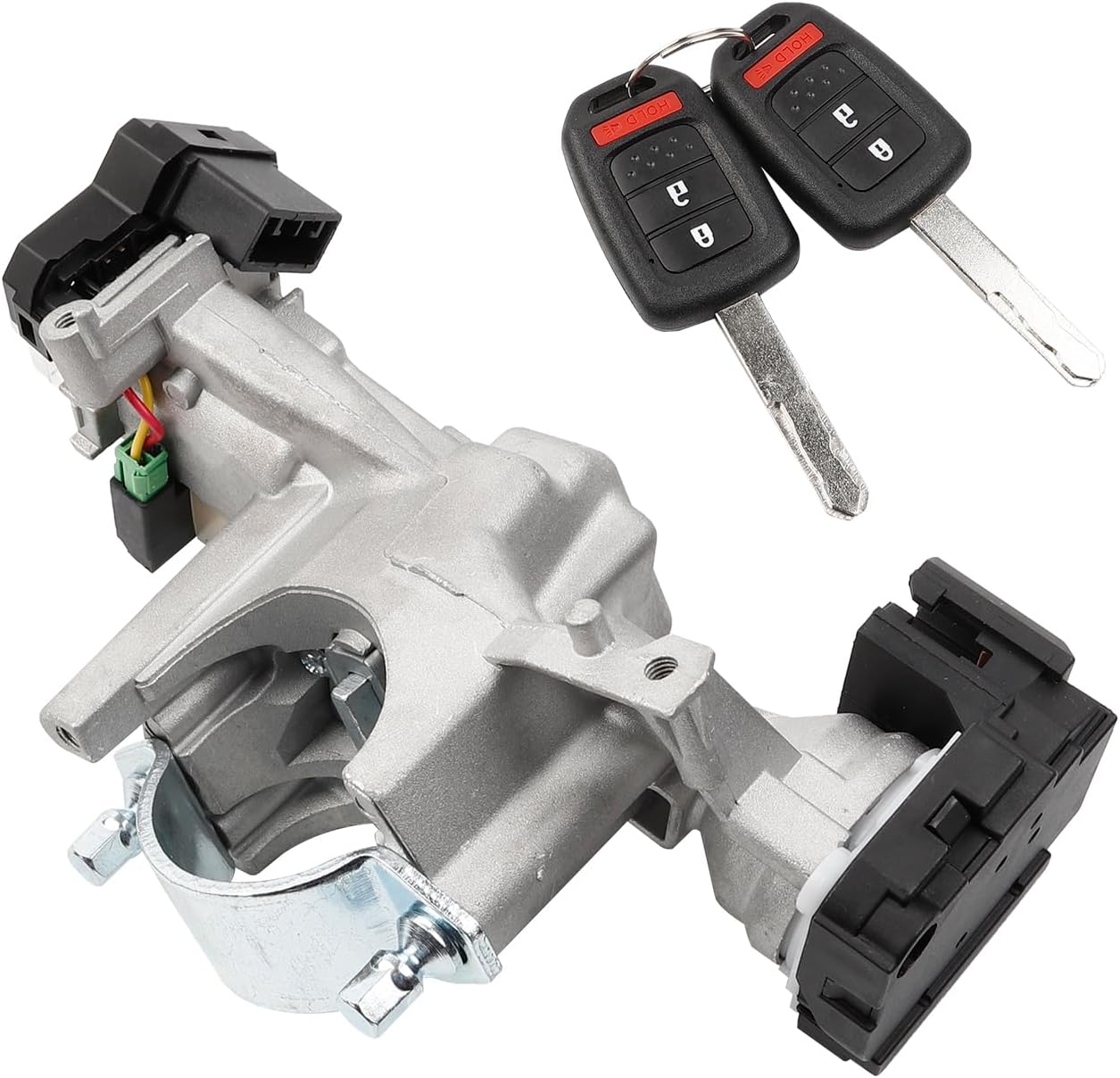 Dasbecan 39730-T2A-A0 Ignition Switch Lock Cylinder Housing Assembly with 2 Remote Key (with chip) Compatible with Honda Accord 2013 2014 2015 2016 2017 2.0L 2.4L 3.5L Replaces# 39730-T2A-A1