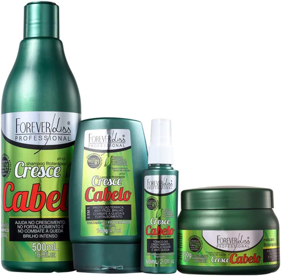 KIT CAPILAR COMPLETO CRESCE CABELO FOREVER LISS 4 PRODUTOS