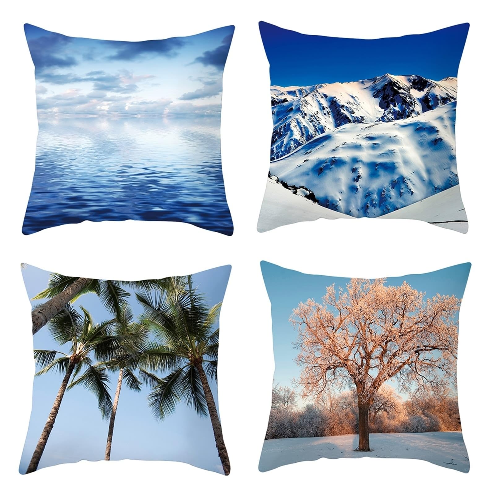 Housses de coussin en polyester doux bleu de qualité supérieure pour salon élégant