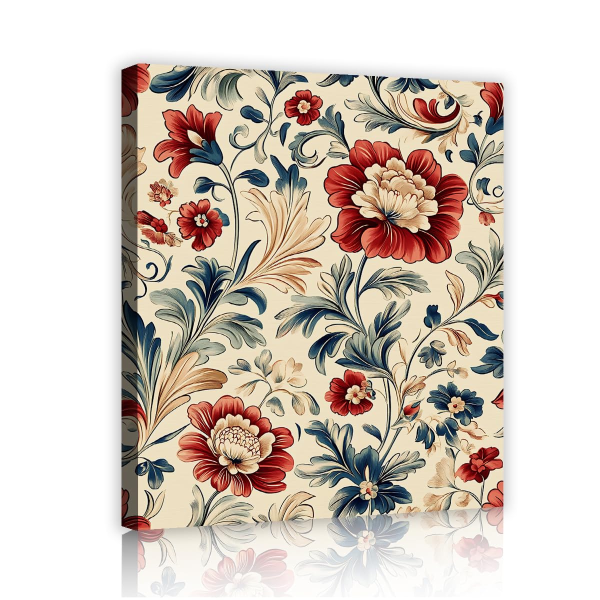 TOANGWALL Classic Peony Canvas Wall Art Studio Victorian Blossoms Framed Poster Prints Retro Elegant Garden Flowers Painting Artwork for Store Decor 85x100cm