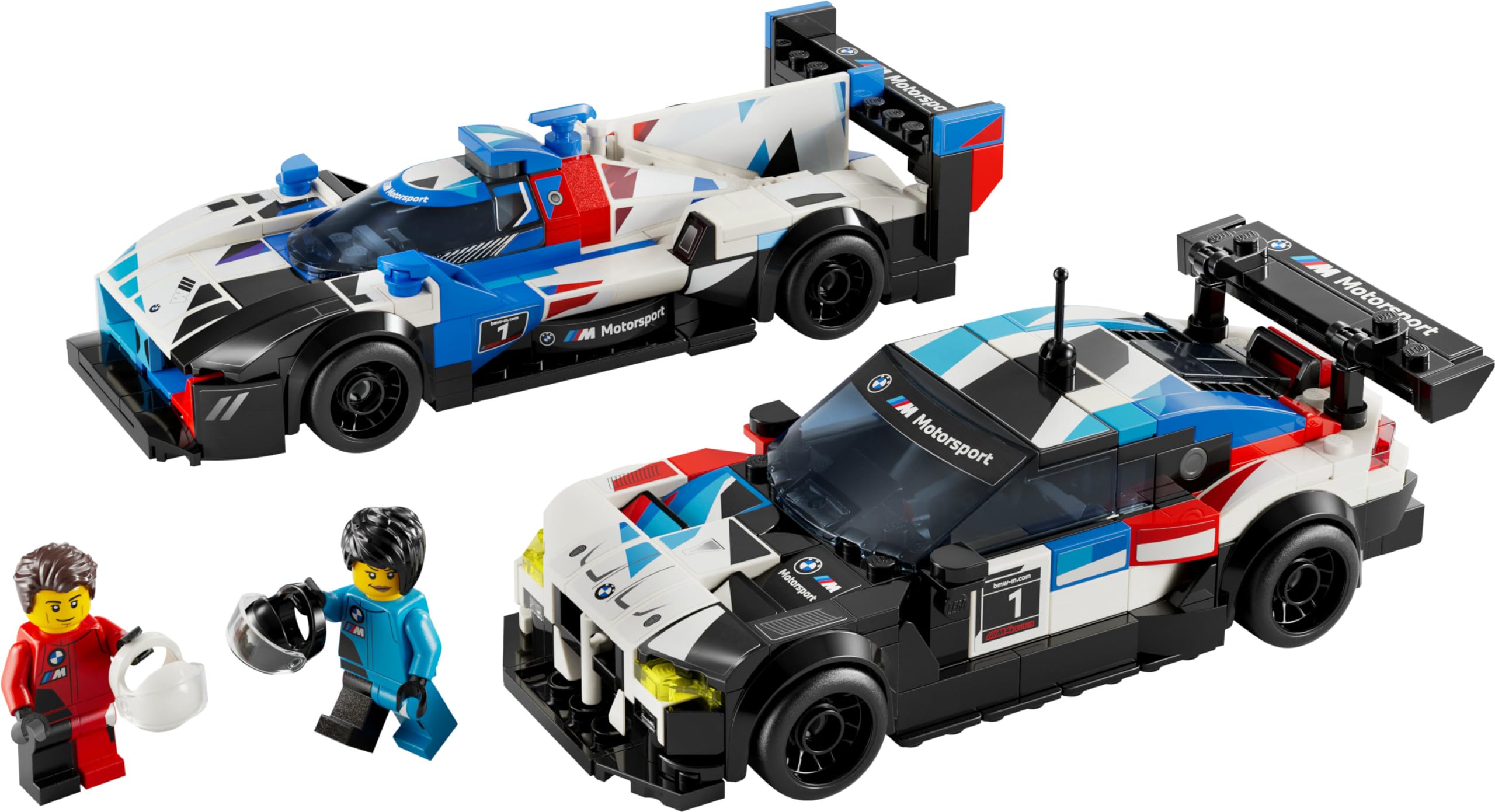 LEGO Speed Champions Coches de Carreras BMW M4 GT3 y BMW M Hybrid V8 Vehículos de Juguete, 2 Maquetas de Construcción y 2 Minifiguras de Pilotos, Regalo para Niños y Niñas de 9 Años o Más 76922
