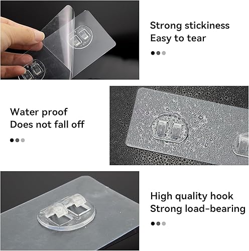 Miniatura 3 de Paquete de 4 soportes adhesivos de repuesto para regadera, ganchos adhesivos para estantes de ducha, estantes de ducha, organizador de ducha, gancho