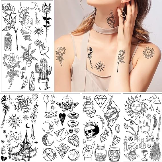 GLARYYEARS 150+ Realistic Temporary Tattoos for Parties & Festivals