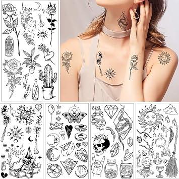 GLARYYEARS 150+ Realistic Temporary Tattoos for Parties & Festivals