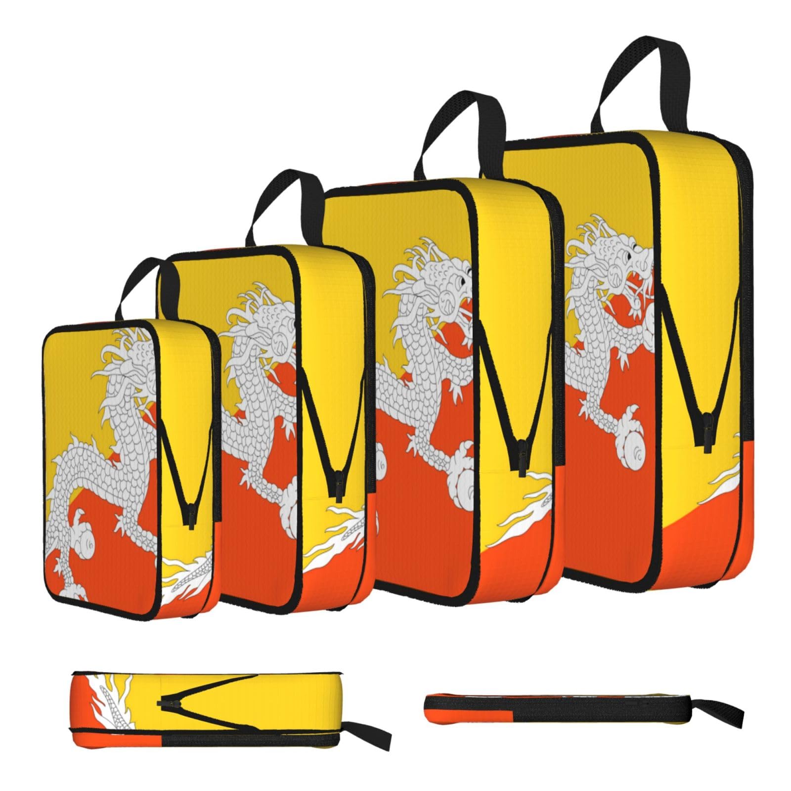 Sxzvvbn Black Flag Of The Kingdom Of Bhutan Compression Packing Cubes 4 Piece Set