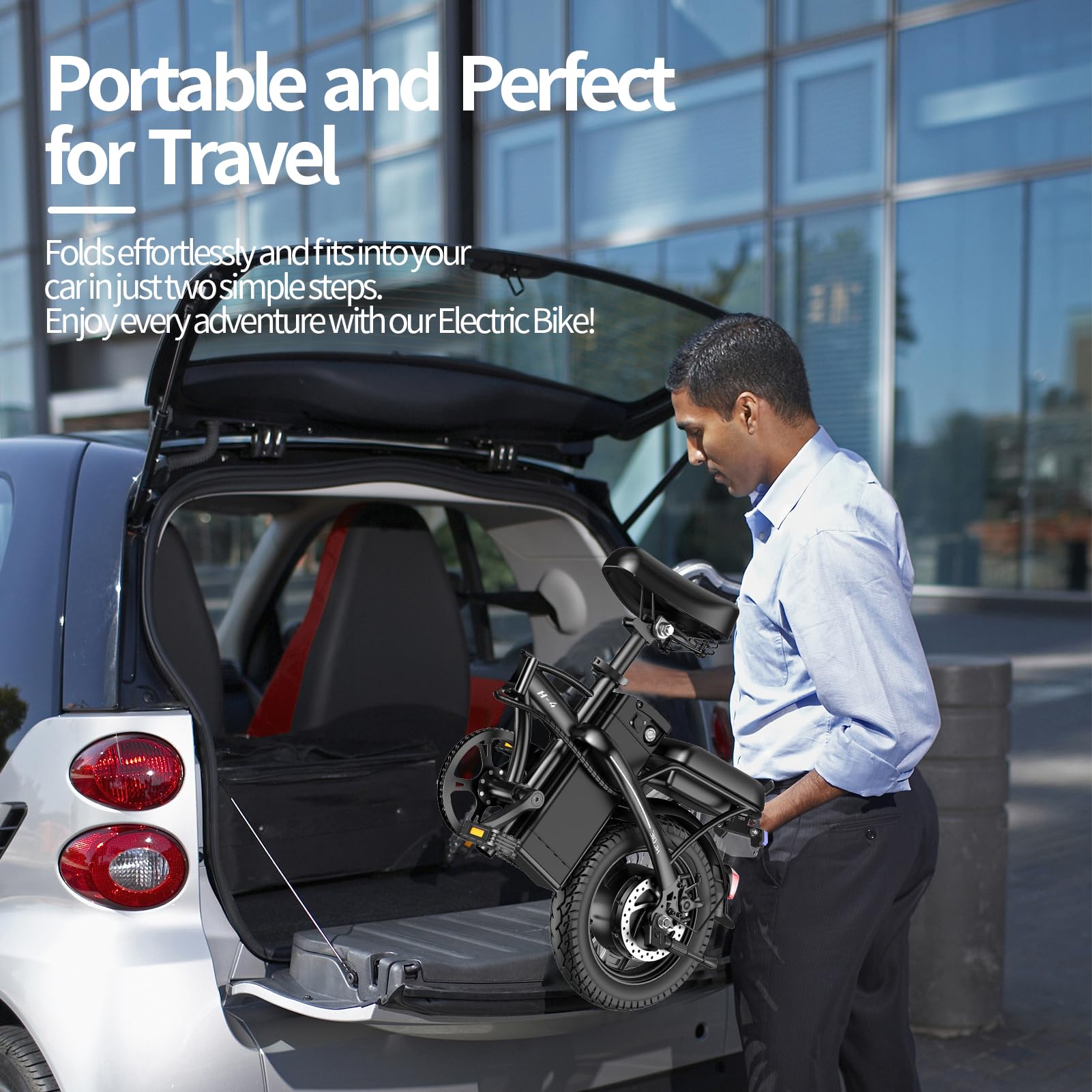 Folding Electric Bike for Adults, 400W (Peak 500W) Motor,23MPH Max Speed Foldable Electric Bicycles,14" Ebike, 48V12AH Battery 35 Miles PAS Range Mini E Bikes for Adults and Teens