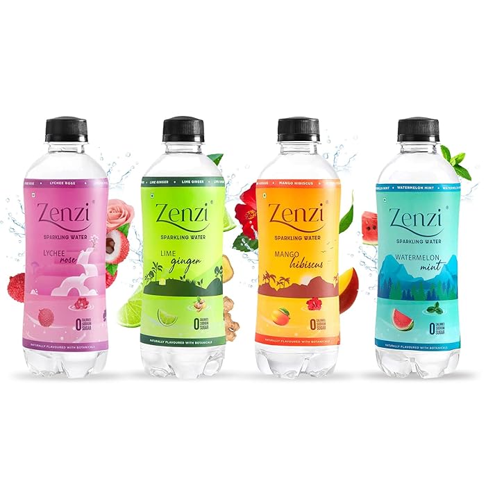 Buy Zenzi Sparkling Water MultiFlavoured Pack of 4 (350ml Each) 100
