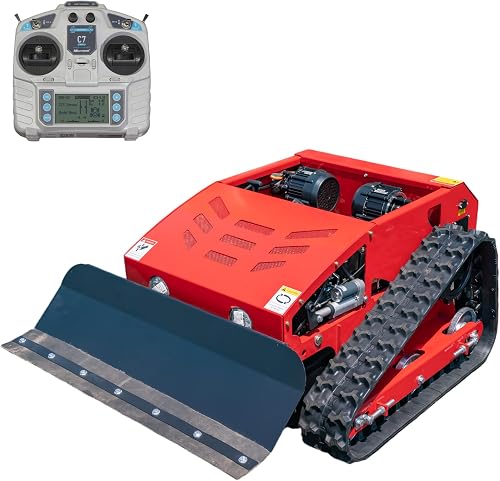 Remote Control Tracked Lawn Mower with Snow Plow
