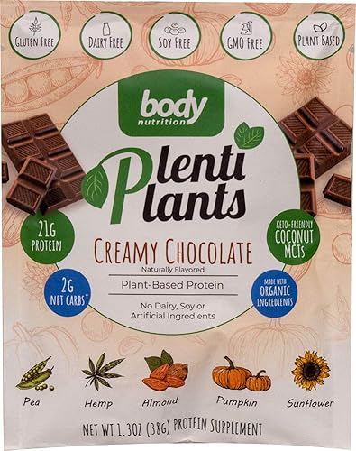 Body Nutrition PlentiPlants Proteína a base de plantas (chocolate cremoso, 1.34 oz)